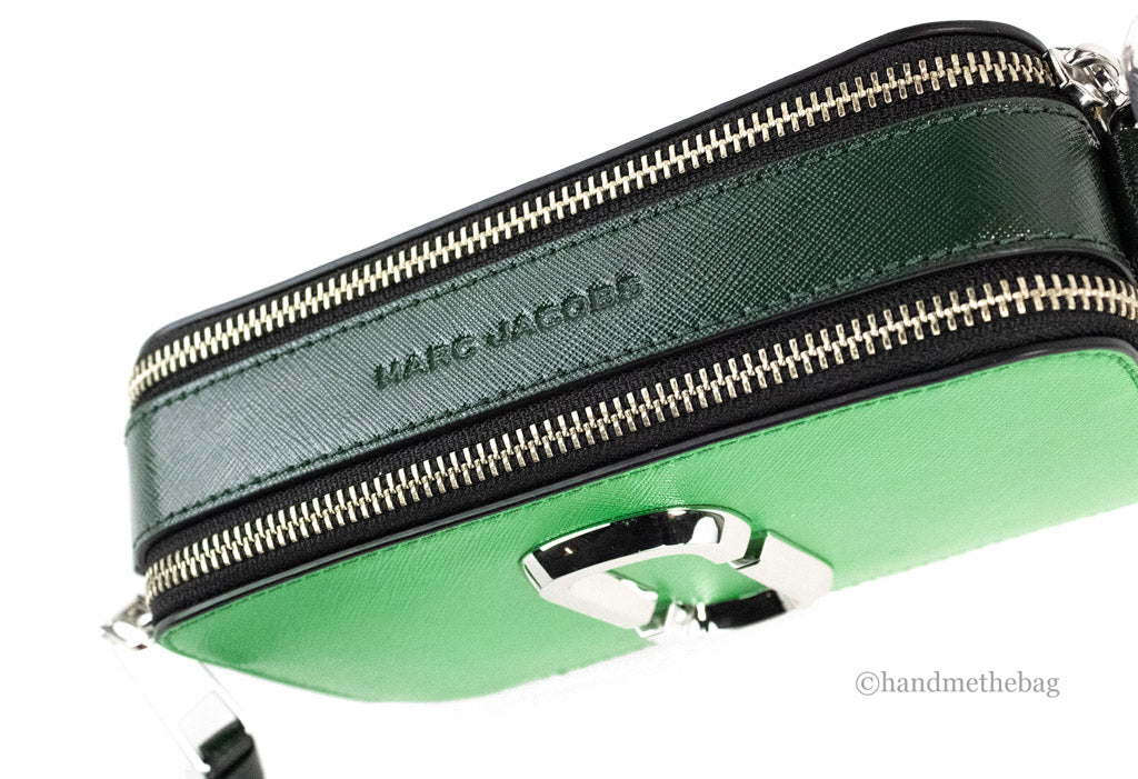 Marc Jacobs The Studded Snapshot Saffiano Leather Fern Green Shoulder Handbag